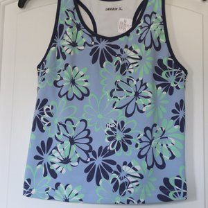 Danskin Floral Print Racer Back Exercise Tank Size Large Active Outdoor